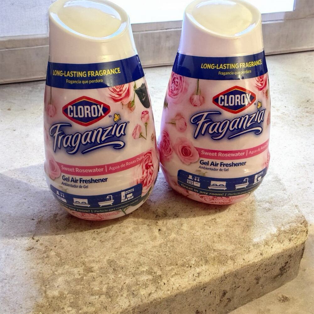 Clorox Fraganzia Sweet Rosewater Gel Air Freshener Long Lasting 2 Pac - Picture 5 of 5